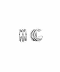 ALL THE LUCK IN THE WORLD Atlitw Silver Triple Hoop Cuffs New Arrivals