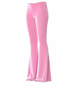 ADRIANA HOT COUTURE New Arrivals Adriana Hot Cotoure Hot Juicy 2.0 Velvet Flare Pants In Baby Pink