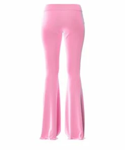 ADRIANA HOT COUTURE New Arrivals Adriana Hot Cotoure Hot Juicy 2.0 Velvet Flare Pants In Baby Pink