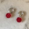 Holy Recycle Red Flowers On Valentina Hoops New Arrivals