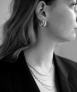 ALL THE LUCK IN THE WORLD Atlitw Silver Triple Hoop Cuffs New Arrivals