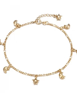 New Arrivals Seol + Gold Star Moon Figaro Anklet