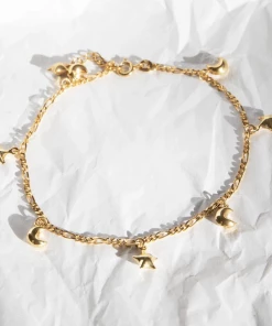New Arrivals Seol + Gold Star Moon Figaro Anklet