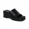 New Arrivals Dirt Black Croc-Embossed Mule