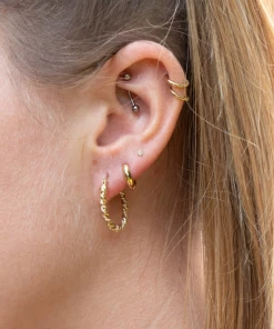 Seol + Gold Twisted Rope Creole Hoops Gold