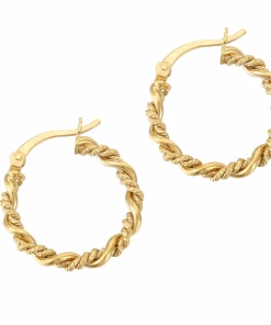 Seol + Gold Twisted Rope Creole Hoops Gold