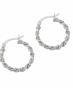 Seol + Gold Twisted Rope Creole Hoops Silver