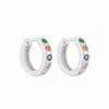 Seol + Gold Large Rainbow CZ Huggie Hoops Silver New Arrivals