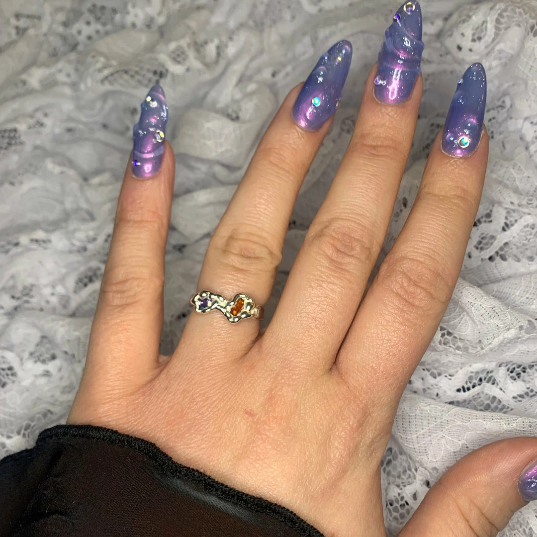 MIGLÉ Miglé Blobby Zirconia Ring Purple & Orange