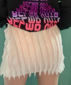 New Arrivals Busybdy Lettuce Skirt In White