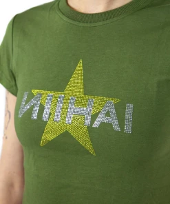 Nii Hai Star Baby Tee Khaki Apparel