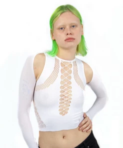 Nii Hai Shapewear Stretch Top & Sleeves In White