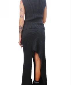 Samuday Charcoal Ribbed Skirt Apparel