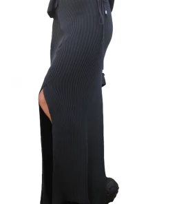 Samuday Charcoal Ribbed Skirt Apparel