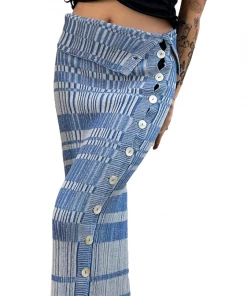 Samuday The Plated Skirt Blue New Arrivals