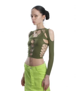 Apparel Nii Hai Crosswire Shapewear Top Khaki