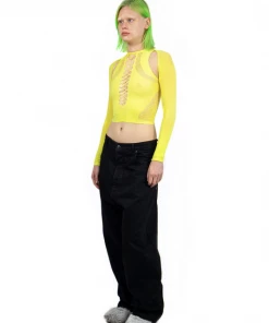 Nii Hai Stretch Top & Sleeves Yellow New Arrivals