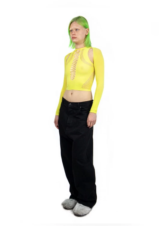 Nii Hai Stretch Top & Sleeves Yellow New Arrivals