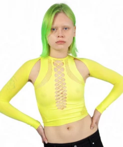 Nii Hai Stretch Top & Sleeves Yellow New Arrivals