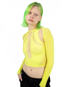 Nii Hai Stretch Top & Sleeves Yellow New Arrivals