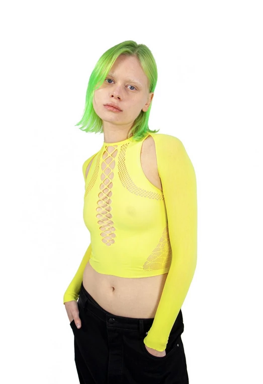 Nii Hai Stretch Top & Sleeves Yellow New Arrivals