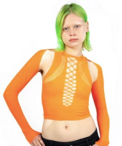 Nii Hai Stretch Top & Sleeves Orange New Arrivals