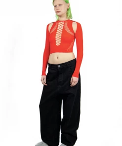 Nii Hai Stretch Top & Sleeves Red New Arrivals