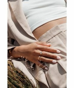 ALL THE LUCK IN THE WORLD Atlitw Silver Purple Smiley Ring New Arrivals