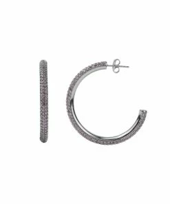 ALL THE LUCK IN THE WORLD Atlitw Aimé Silver Hoop Amethyst New Arrivals