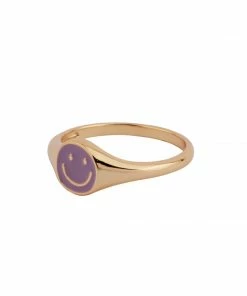 ALL THE LUCK IN THE WORLD New Arrivals Atlitw Purple Smiley Ring