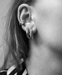 ALL THE LUCK IN THE WORLD New Arrivals Atlitw Silver Croissant Hoop