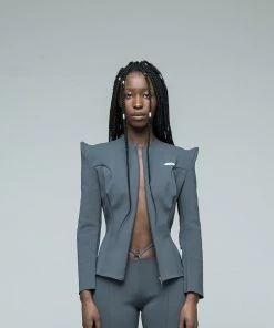 New Arrivals Wwwvillain Grey Hornie Jacket