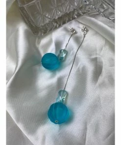 Holy Recycle Blue Drop Silver Earrings New Arrivals
