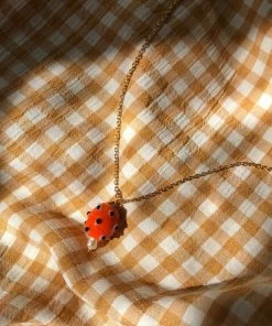 Holy Recycle Mushroom On 18k Gold Plated Necklace