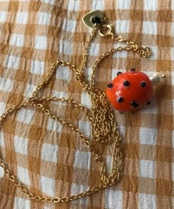 Holy Recycle Mushroom On 18k Gold Plated Necklace