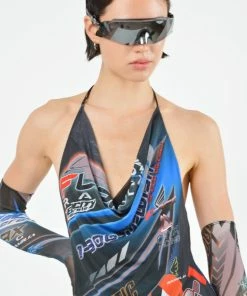 New Arrivals Namilia Mesh Drape Dress