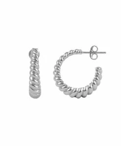 ALL THE LUCK IN THE WORLD New Arrivals Atlitw Silver Croissant Hoop